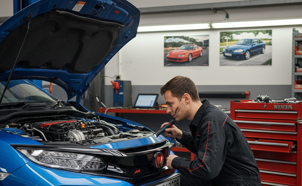 Especialistas revisando un Honda en Marvic Motors